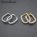 New Design Anti Fading Gold Silver Color 13x16mm Cubic Zirconia Pave Geometric Rectangle Huggie Hoop Earring Hooks for Women