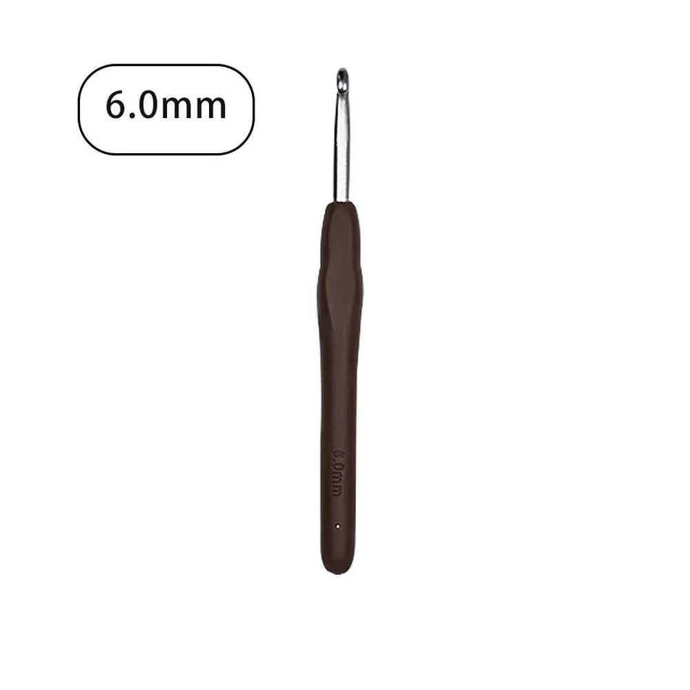 Soft 6.0mm Crochet Hook Set with Plastic Metal Silicone Steel Handles for Knitting Weaving Craft & DIY Knitting Tools