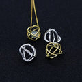 10*12mm Gold Plated 925 Sterling Silver Planet Heart Cage Pendant for Gemstone Beads Pendant Jewelry Making