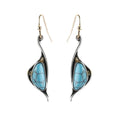Rinhoo New Bohemian Vintage Earrings Alloy Antique Silver Swan Turquoise Retro Ear Hook Earrings