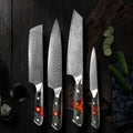 Hot Sale Chef Knife Sets with Resin Wood Handle Carbon Steel Kitchen Knife Damascus Kitchen Chef Knife Set MegaBDM