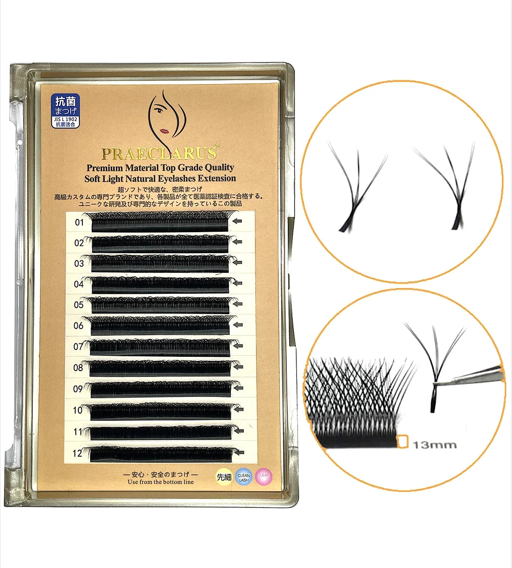 0.07mm Double Tips Clover Lashes Eyelash Extension W Lass on Sale W Style Cilios Ww Natural Easily Grafting 3d Black Hand Made