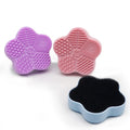 Flower Shape Silicone Makeup Brush Cleaner Pad Bamboo Charcoal Cotton UV Cartoon Design-Portable Cosmetic Brush Cleaning Mat