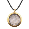 Fashion 25mm Round Stainless Steel Gawu Crushed Stone Box Pendant Rope Chain Necklace Jewelry Charm Customized Necklace DIY Gift