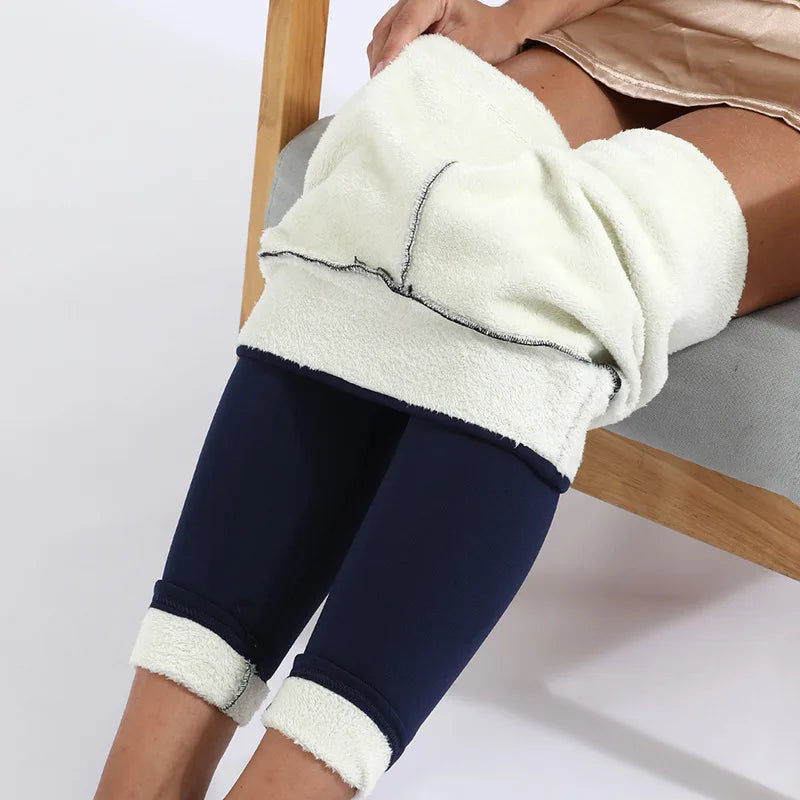 Women Thick Leggings Thermal Tights Lady Fleece Lined Soft Warm Pantyhose Leggings