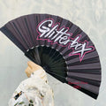 Custom Handheld Folding Fan Portable Plastic & Cloth Fabric Black for Outdoor Use for Promotional Party Supplies