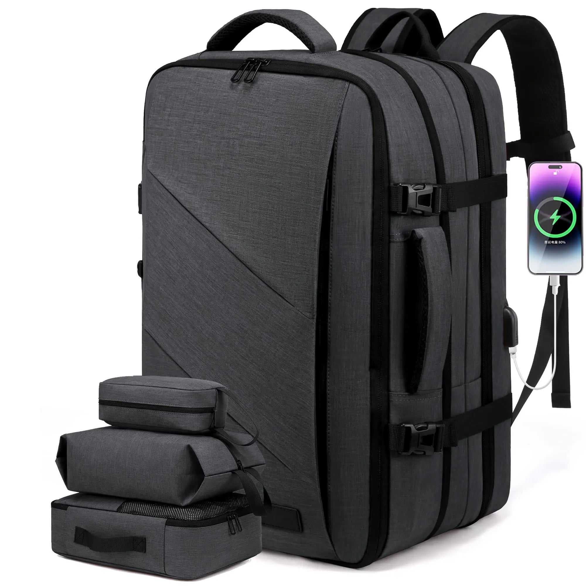 OEM Factory 2-in-1 Fashionable 2-in-1 Waterproof Laptop Backpack USB Charge New Arrival Woman's School Travel Bags Zipper