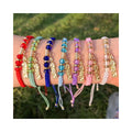 RisingMoon Gold Crystal Charms Bracelet Handmade Rope String Bangles Saint Jude San Judas Bracelet for Protection Religious
