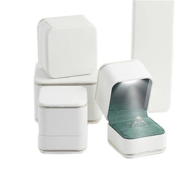 One Top Customization Leather Ring Box Led Jewelry Box Led Custom Jewelry Packaging