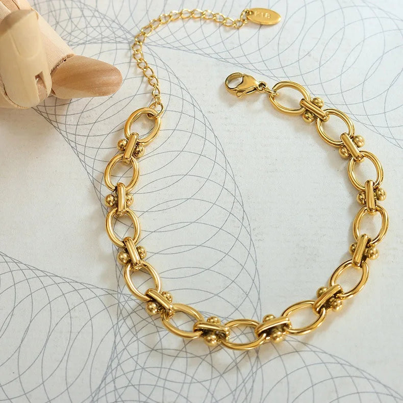 Temperament Thick Chain Lovers Bracelet Jewelry Titanium Steel Splicing Bracelet Jewelry