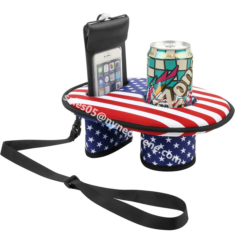 Water Party Float Pool Cup Holders Neoprene Floating Drink Can and Phone Holder Cooling Bag