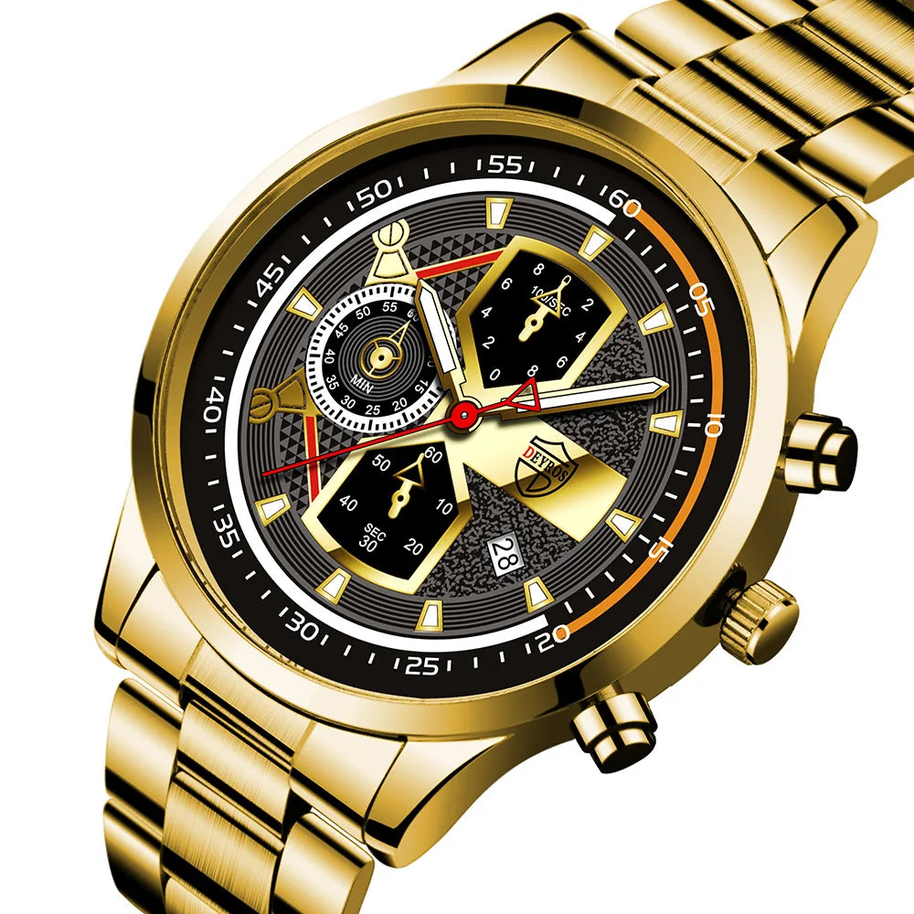 2021 Luxury New Mens Watches Fashion Men Sports Stainless Steel Quartz Wrist Watch Luminous Clock Man Business Casual Watch