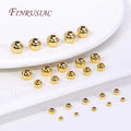 18K Gold Plated Round Metal Spacer Beads for DIY Bracelets Jewelry Making Accessories & Separators
