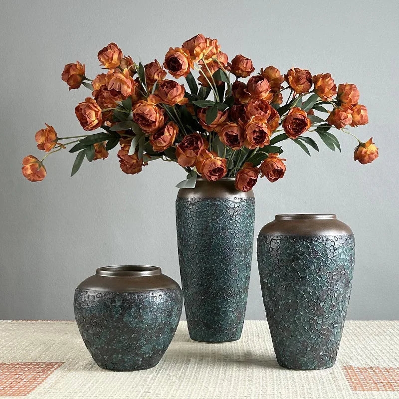 Wholesale Jingdezhen Creative Home Decoration Craft Modern Matte Glaze Ceramic Vase Holly Silver Willow New Chinese Design Pot