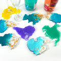 C-0433 Map mold DIY mirror crystal glue dropping seven continents coaster mold spot intercontinental silicone mold