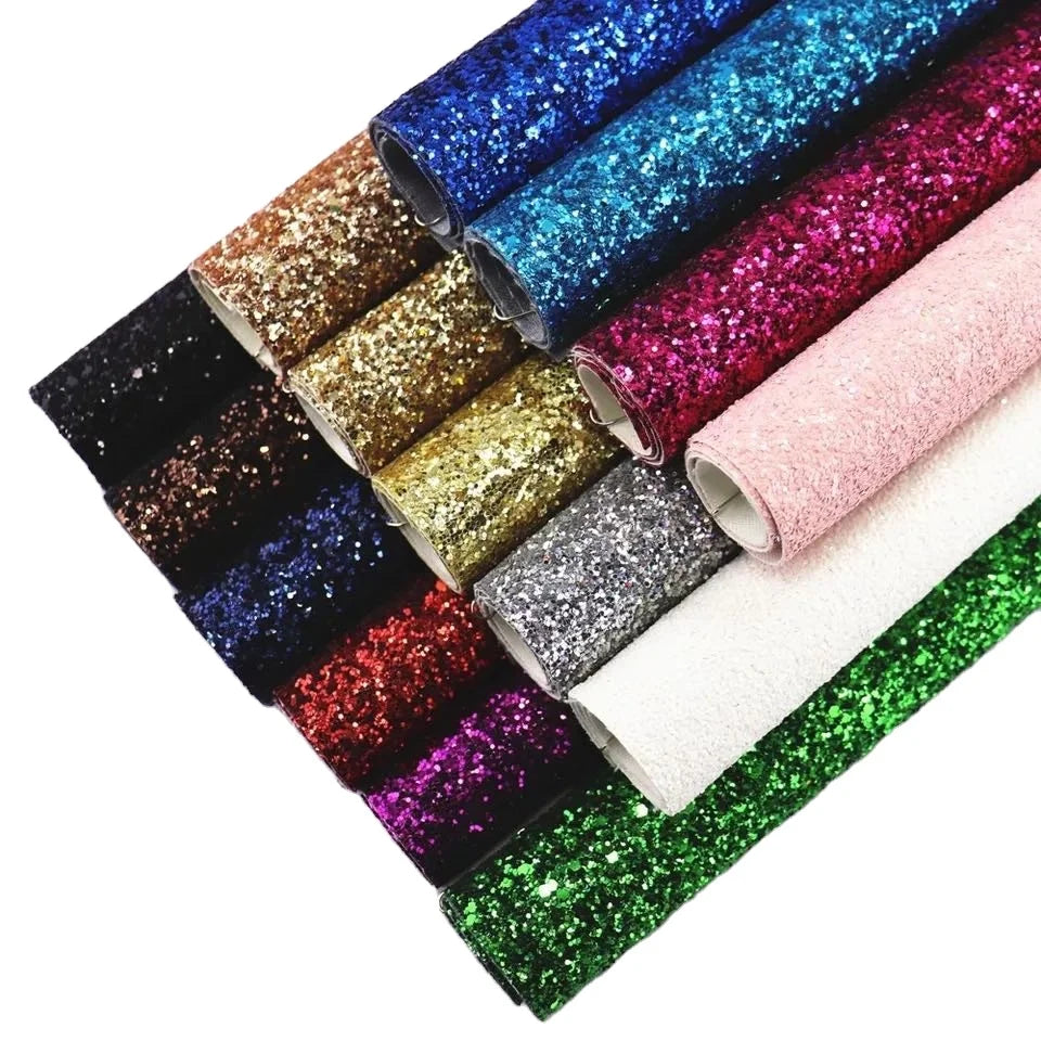 Glitter Leather 20 Meters up Wholesale Synthetic Leather Earrings Bow Made and Home Wall Decoration Fabric
