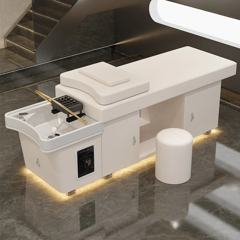 Salon Spa Bed Professional Shampoo Massage Bed Shampoo Chair Shampoo Bed with Steam Machine Water Circulation