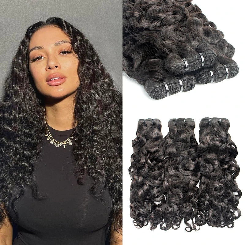 Braiding Virgin Human Hair Pre Stretched Cuticle Aligned Wig Natural Wave 50 Bundles for Wholesale Price With Front Closure 10A