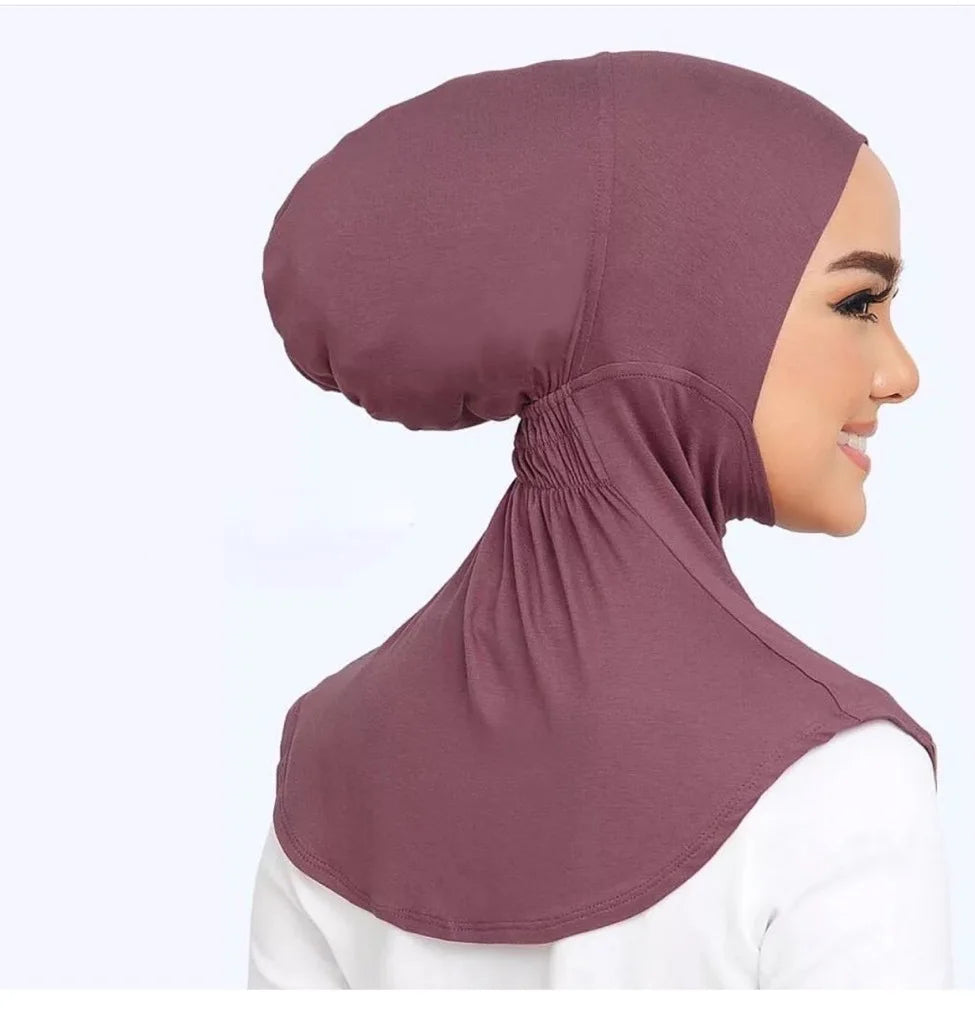 Elastic Back Inner Hijab Caps Stretch Islam Underscarf Head Cover Muslim Cotton Turban Breathable Ninja Sports Hijab