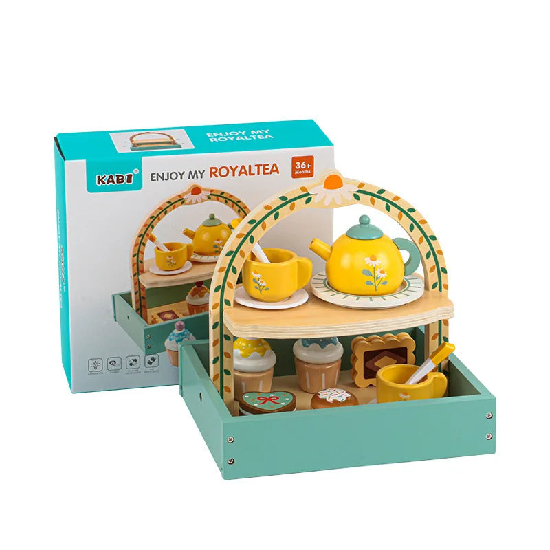 Hand-held Children Tea Sets Dessert Holder Afternoon Tea Kitchen Refreshments Mental Toys for Kids