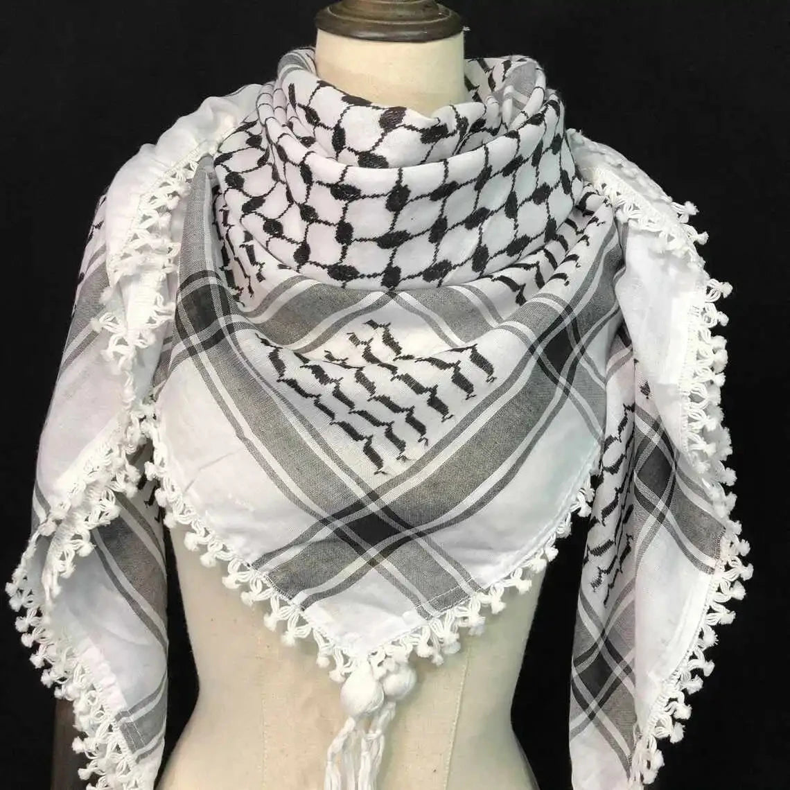 CCY Hot Selling Customize Palestinian Keffiyeh Shemagh Arab Palestine Scarf Hatta Woven Palestine Cotton Kufiya Arafat Scarf