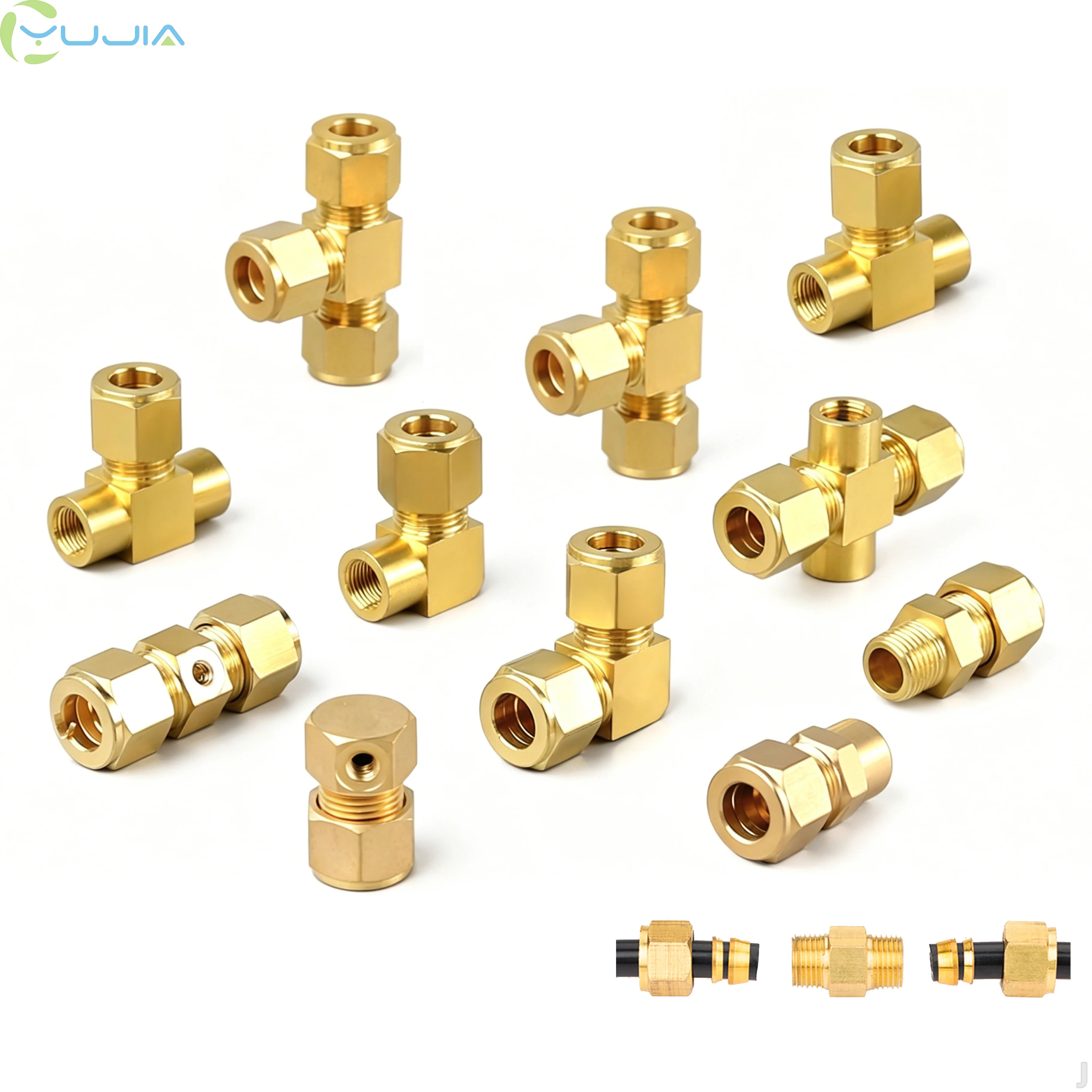 3/8" Quick-twist Ferrule Fittings High Pressure Spray Atomization System Metal Accessories Sleeve Connectors