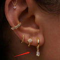 2022 Trendy Stainless Steel Huggie Hoop Earrings Girls Teardrop Zircon Drop Hoop Earrings Women 18k Gold Plated Hoop Earrings