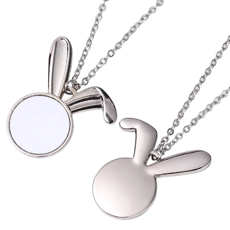 Home Decor Sublimation Bunny Necklaces for Easter/Birthday Use