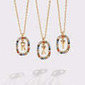 Dainty 18K Gold Plated CZ 925 Sterling Silver Initial Letter Pendant Necklace Arabic Alphabet Jewelry for Women