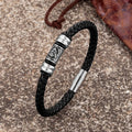 Vintage Luxury Men's Jewelry Stainless Steel Magnetic Clasp Bracelets Hiphop Braided Cowhide Hand-Woven Leather Rope Bangles