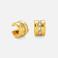 Dazan New Winter Ins Trendy 18k Pvd Gold Plated Stainless Steel Vintage Punk C Chain Zircon Ear Clip Earrings Luxury Jewelry