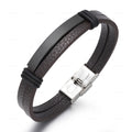 Wholesale New Design Leather Bracelets Men Stainless Steel Classic for Men Handmade Black Fashion Gift's Men Bracelet