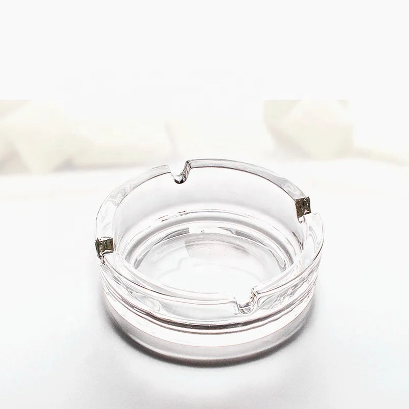 Cheap Glass Ashtray Professional Customize Home Hotel Restaurant Smoking Unleaded Ashtrays Transparent Round Glass Ashtray