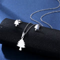 Cheap New Stainless Steel Christmas Tree Earrings Necklace Set for Women Two-piece Accessory Wholesale