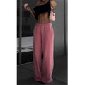 Wholesale Fashion New Arrival Knitted Wide Leg Pants Women Custom Trousers 100% Cotton Female Wide Leg Sweatpants