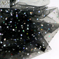 Nanyee Textile Shiny Small Heart Black Tulle Net Fabric for Dress