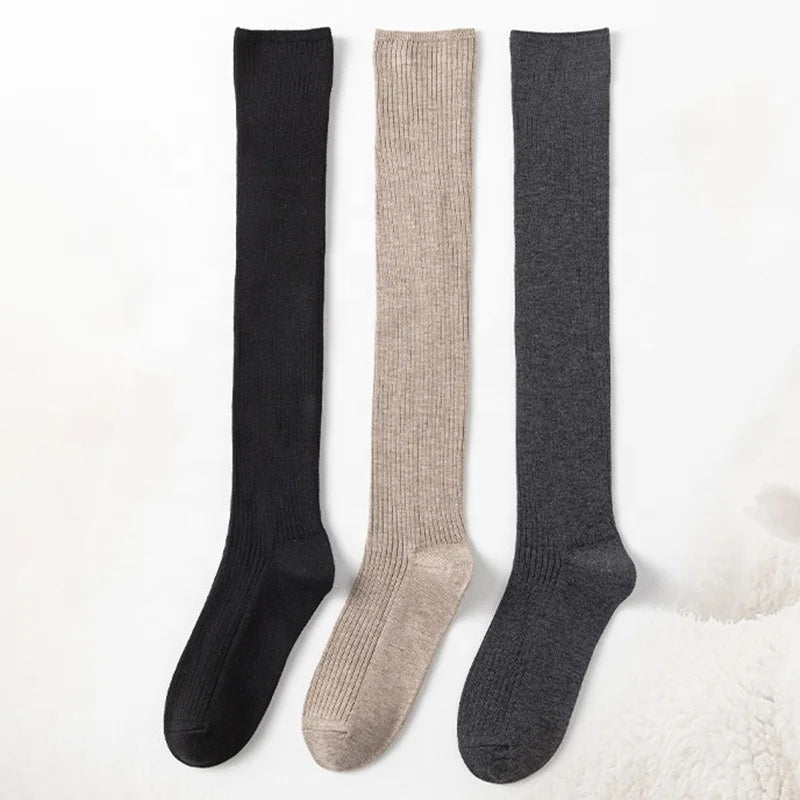 Wholesale Winter Over the Knee High Long Socks Warm High Quality Wool Thigh Socks for Women