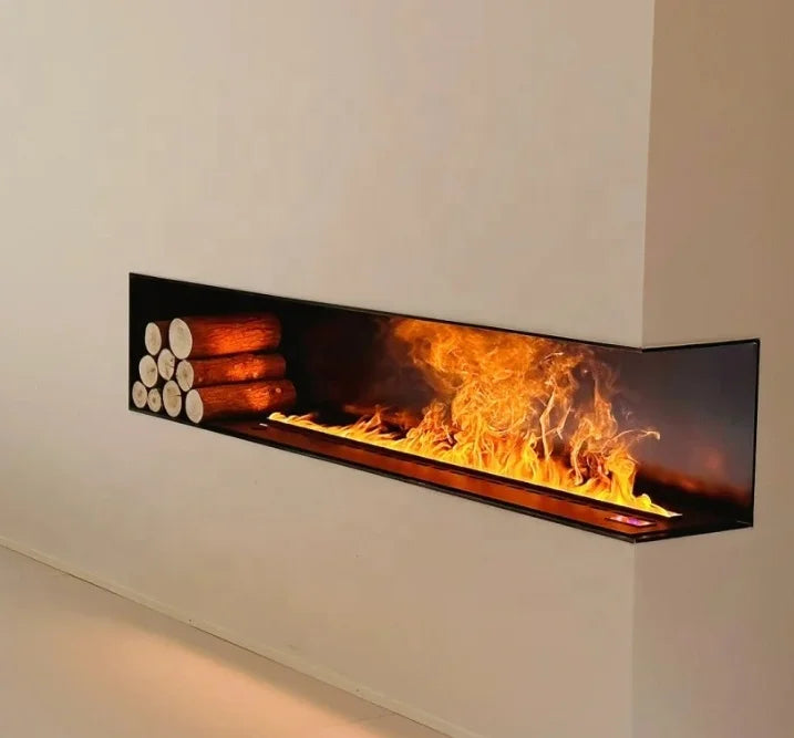 Modern 3D Simulation Flame Fireplace Indoor Steel Insert Electric Wood Fireplaces for Living Room Villa and Hotel Use