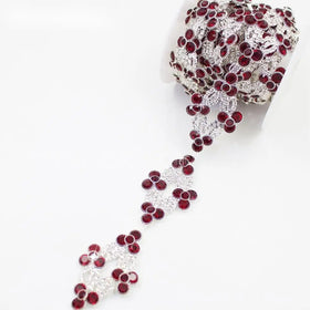 Fashion Design 36mm Width Ornament Glass Rhinestone Chain for Women Dress Coat Sew-on Decorate Rhinestone Chain