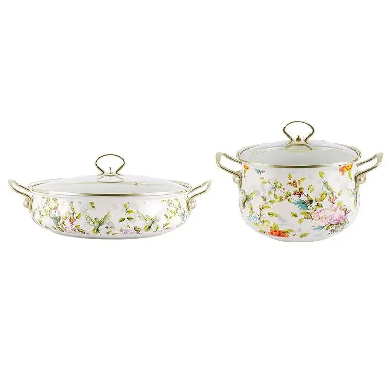 New Style Classic Home Kitchen Thickened Non Stick Casserole Cooking Pot Enamel Pot with Double Handle