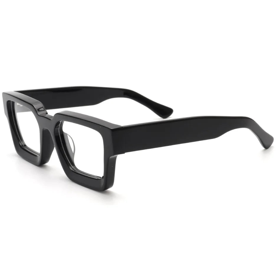Luxury Italy Brand Designer Hand Polished Mens Handmade Thick Acetate Prescription Blue Light Blocking Glasses Eyewear