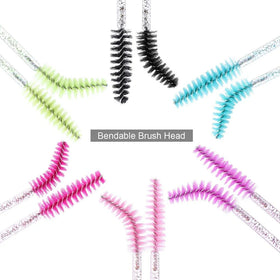 Disposable Bamboo Mascara Wands Black/pink Mascara Wand Tubes Brushes Custom Neutral Bulk Pear Shape 50pcs/bag Eco-friendly Soft