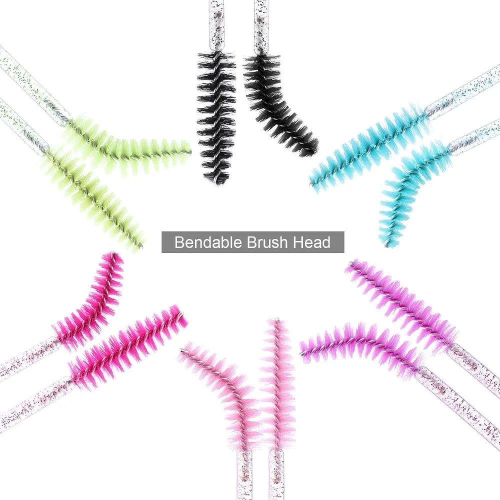 Disposable Bamboo Mascara Wands Black/pink Mascara Wand Tubes Brushes Custom Neutral Bulk Pear Shape 50pcs/bag Eco-friendly Soft