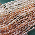 Wholesale 5.5-6 Mm Nearly Round Loose Round Fresh Water Freshwater Pearl Akoya Pearls Strand