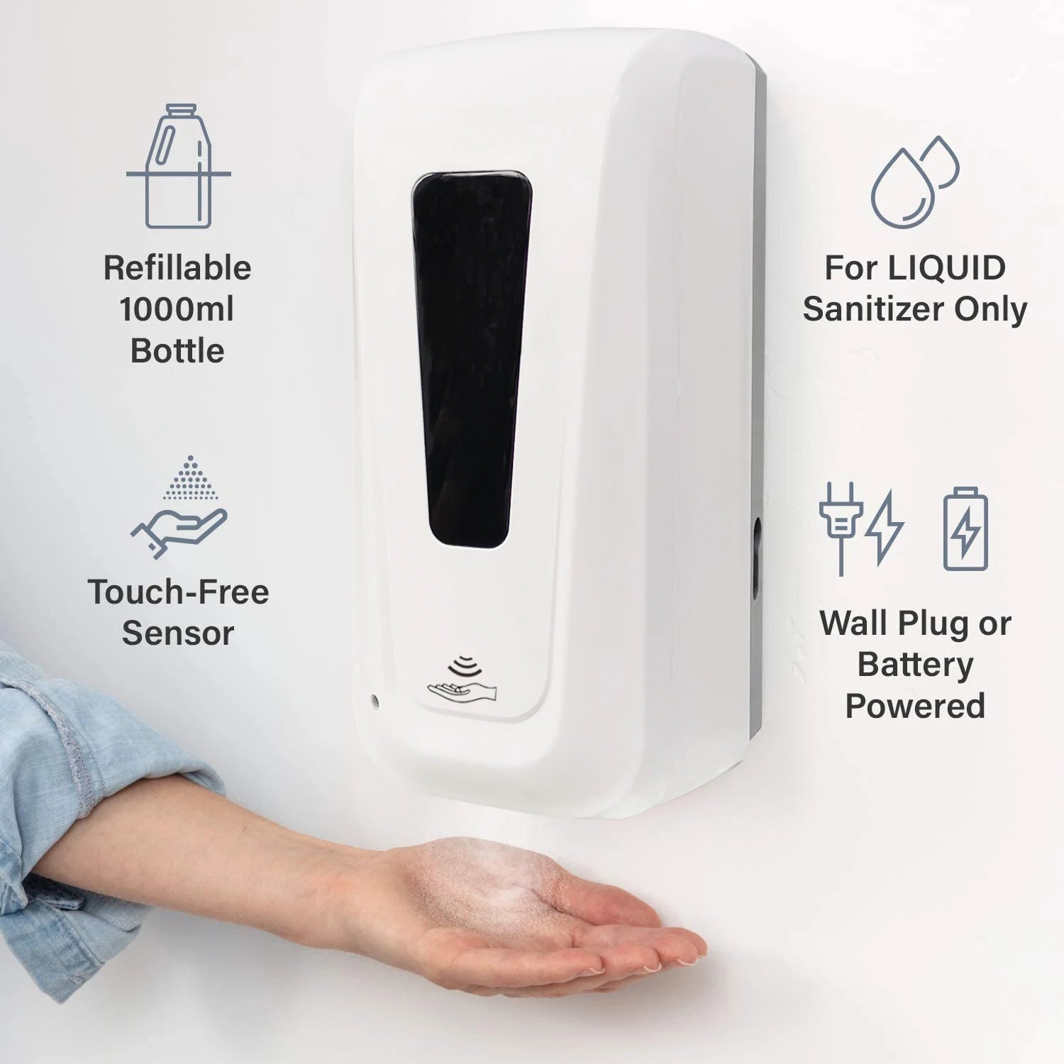 1000ml Wall Mount Large Volume Automatic Electronic Sensor Liquid Hand Soap Pump Liquid Soap Dispens 1000ml Smart Soap Dispenser