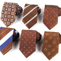 Fashion Brown Silk Ties for Men Necktie Manufacturer Customized School Tie With Logo