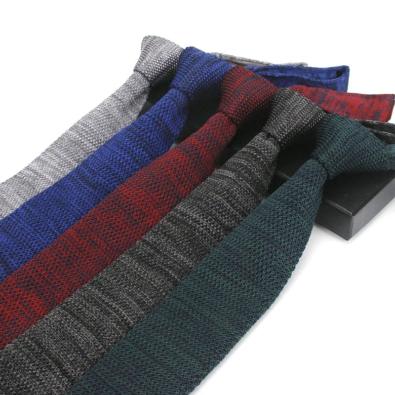 Men's Polyester Knitted Ties Solid Neckties Business Casual Formal Style for Suits Great As Gifts
