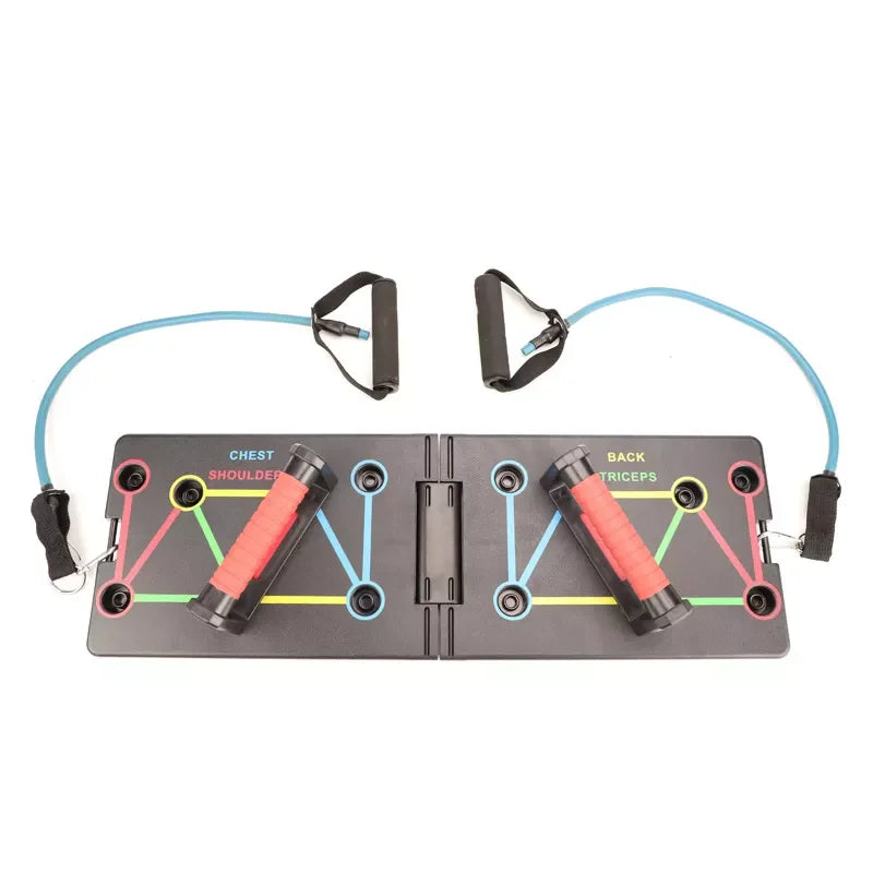Multi-Functional Folding Push-Up Board with Resistance Bands Home Gym Fitness Body Building Sports & Entertainment Product