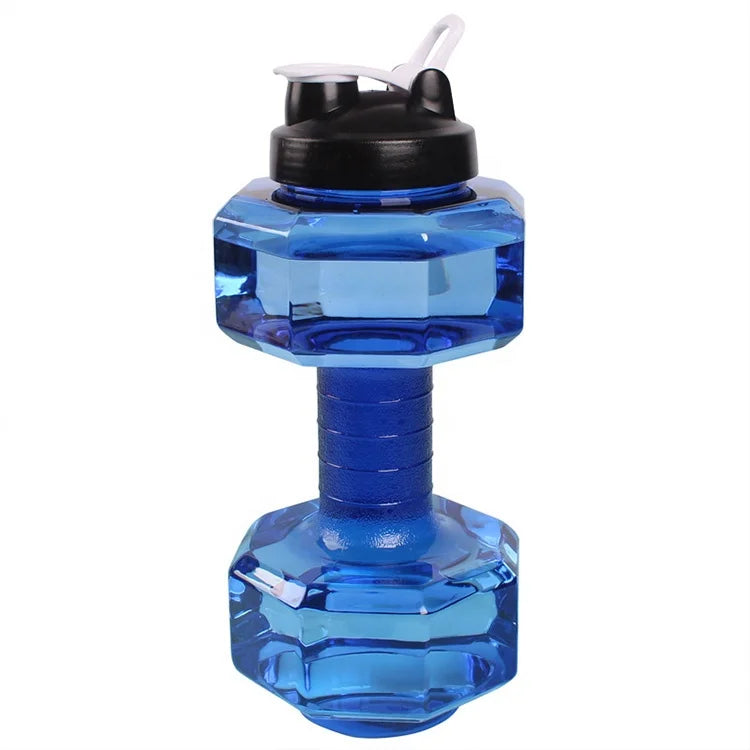 Large Durable Portable Leakproof BPA Free Plastic Outdoor Sports Bottle 2.6L Dumbbell Water Bottle