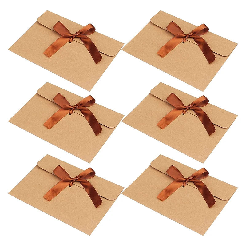 Brown Kraft Paper Envelopes for Christmas With Ribbon Vintage Envelopes for Thanksgiving